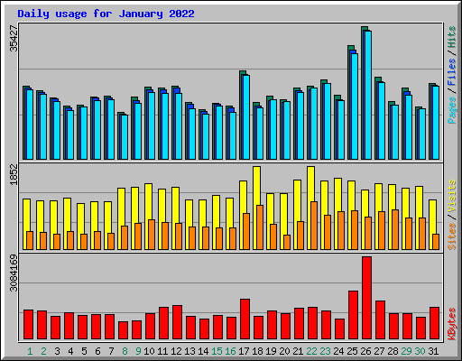 Daily usage for January 2022