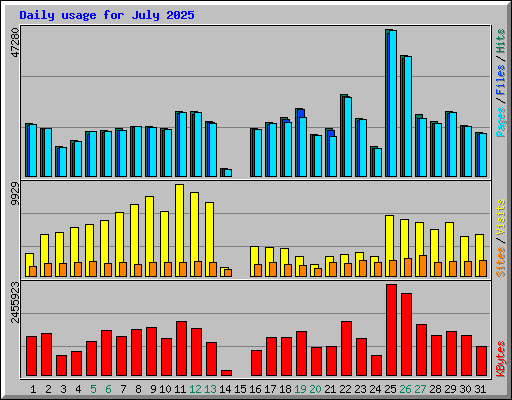 Daily usage for July 2025