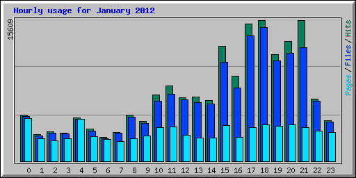 Hourly usage for January 2012