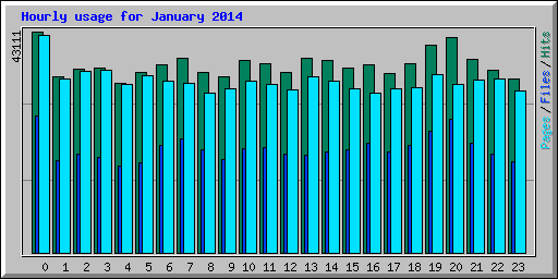 Hourly usage for January 2014