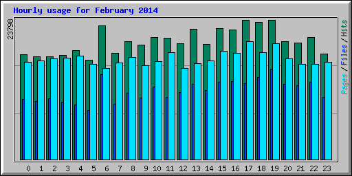 Hourly usage for February 2014