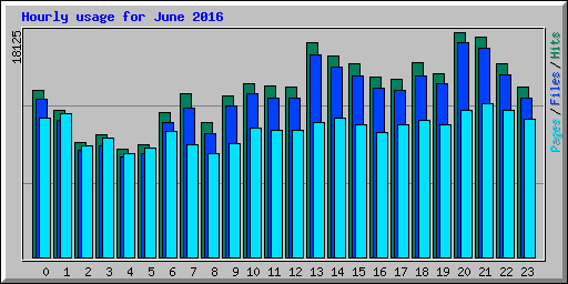 Hourly usage for June 2016