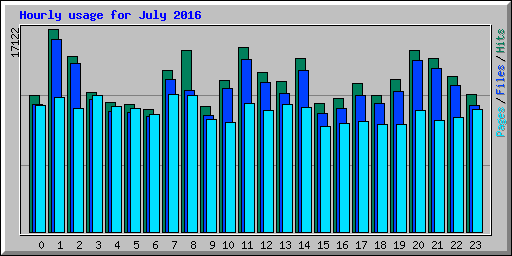 Hourly usage for July 2016