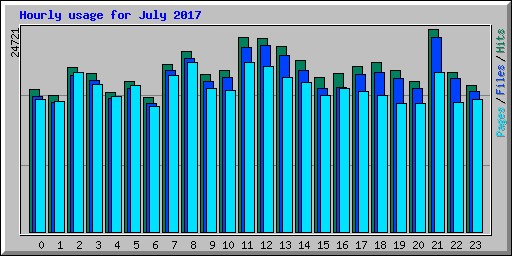 Hourly usage for July 2017