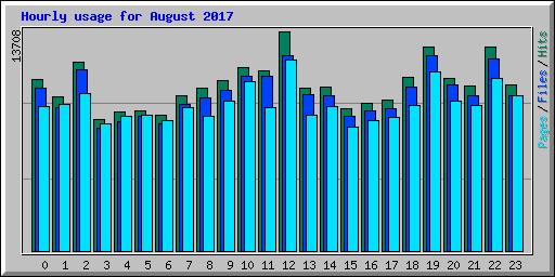 Hourly usage for August 2017
