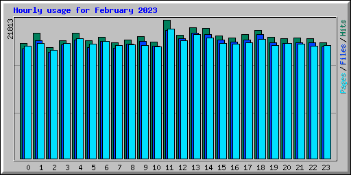 Hourly usage for February 2023