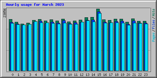 Hourly usage for March 2023