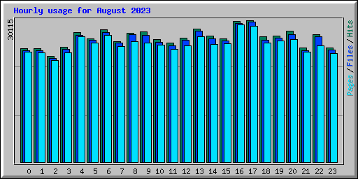 Hourly usage for August 2023