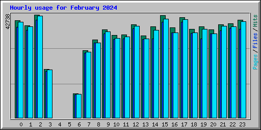 Hourly usage for February 2024